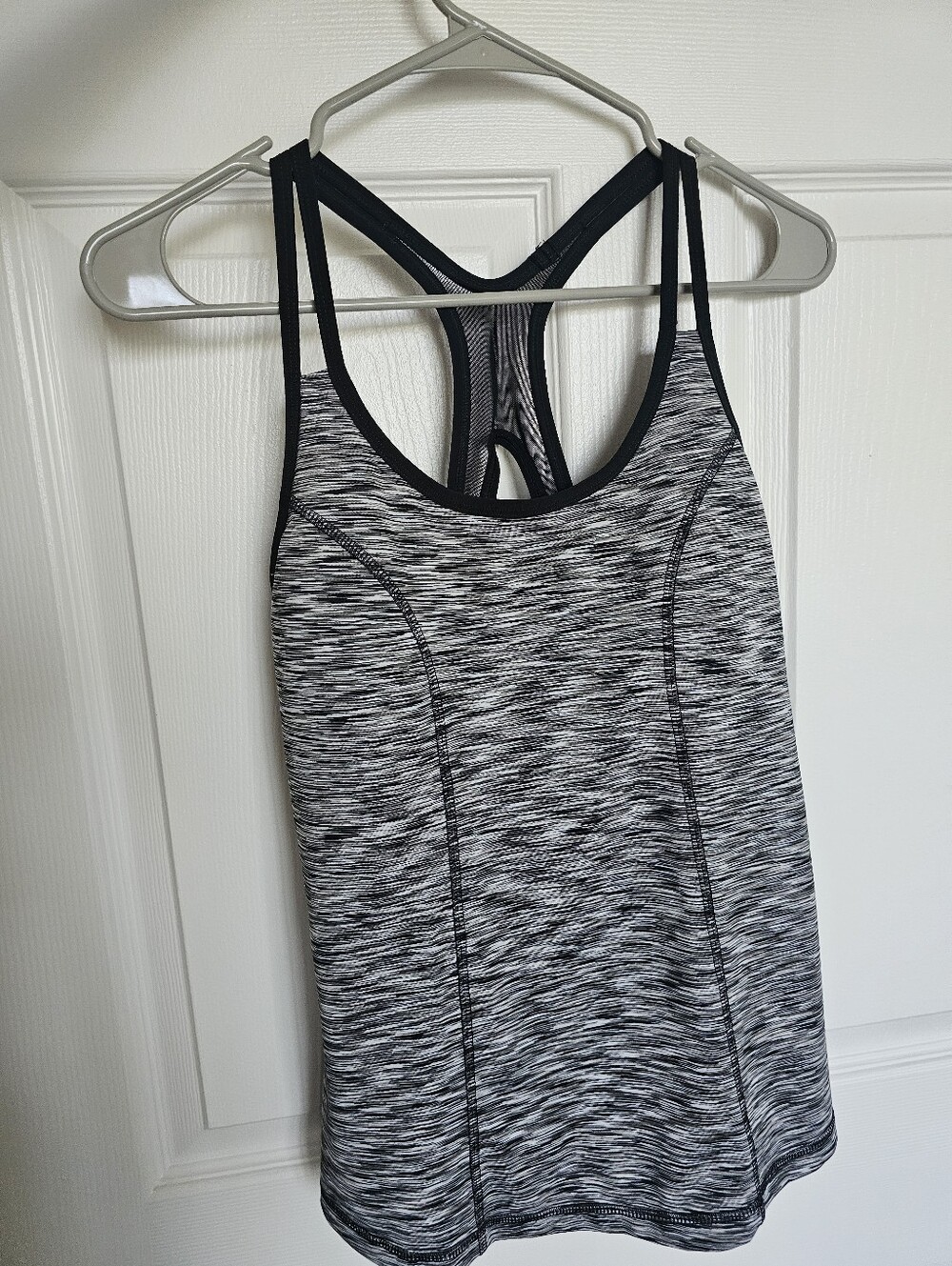 90 Degree By Reflex Black & Gray Space-Dye Racerback Padded Tank Size M